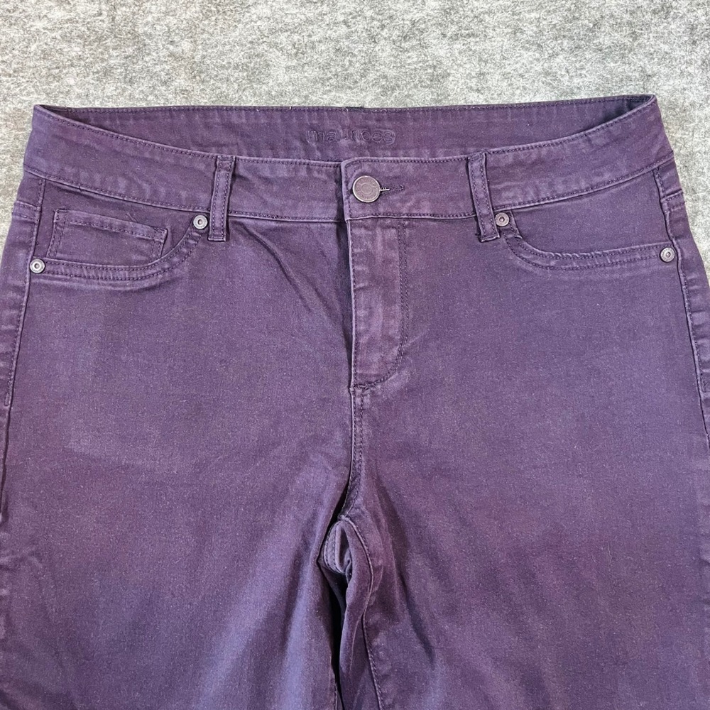 Maurices Jeans Women L Long Plum Purple Slim Fit Stretch Casual Chic Office - Picture 3 of 12